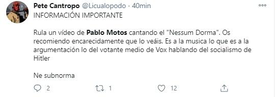 Comentario sobre la interpretación de Motos de Nessun Dorma 2