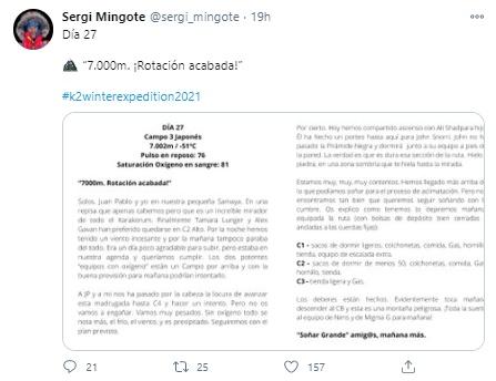 Mensaje de Sergi Mingote Mensaje de Sergi Mingote