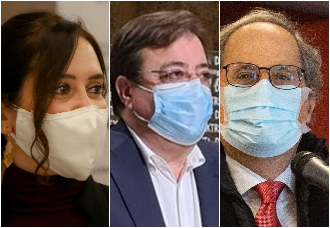 Isabel Díaz Ayuso, Fernández Vara y Quim Torra Isabel Díaz Ayuso, Fernández Vara y Quim Torra