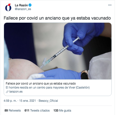 Tuit La Razón vacunas