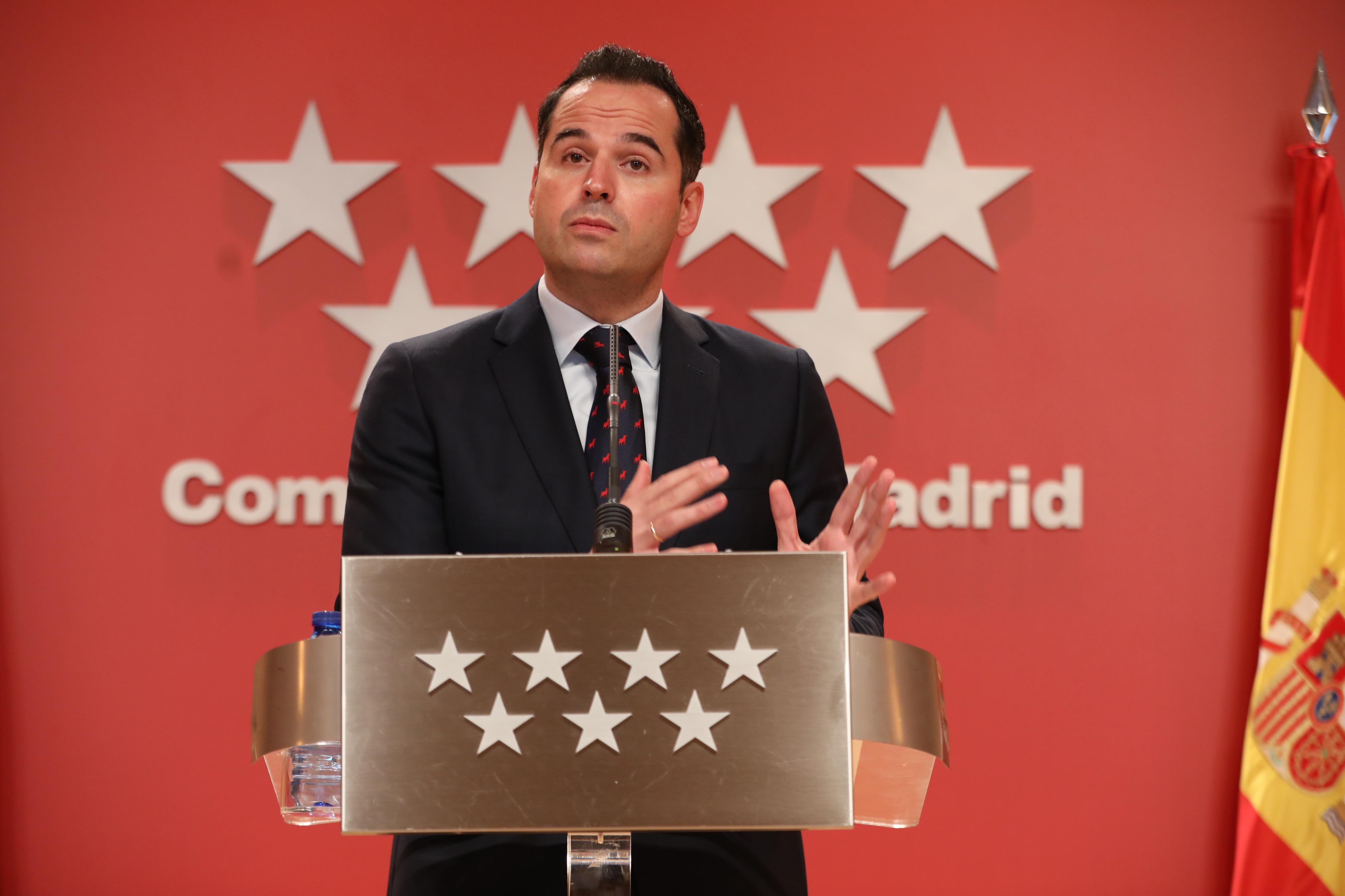 El vicepresidente, consejero de Deportes, Transparencia y portavoz de la Comunidad de Madrid, Ignacio Aguado. M.FERNÁNDEZ. POOL / Europa Press.