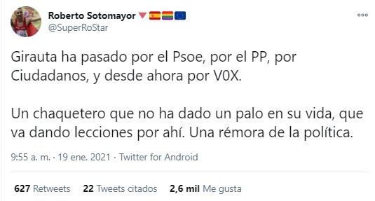 Roberto Sotomayor arremete contra Girauta