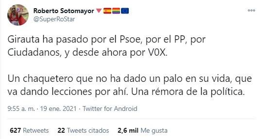 Roberto Sotomayor arremete contra Girauta Roberto Sotomayor arremete contra Girauta