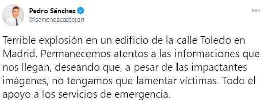 Tuit Sánchez explosión