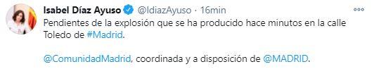 Tuit Ayuso explosión Tuit Ayuso explosión