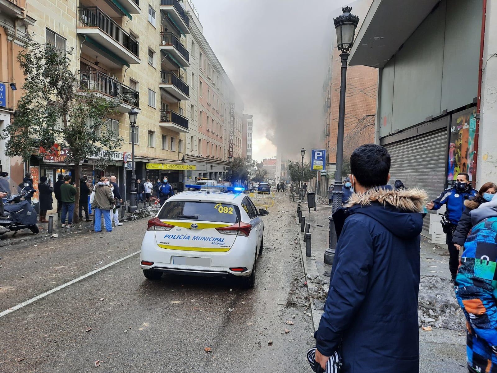 La calle Toledo de Madrid minutos después de la explosión.