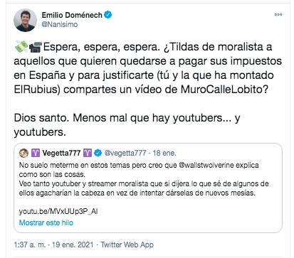Emilio Domenech despacha a un troll