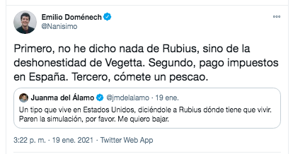 Tuit de Emilio Domenech