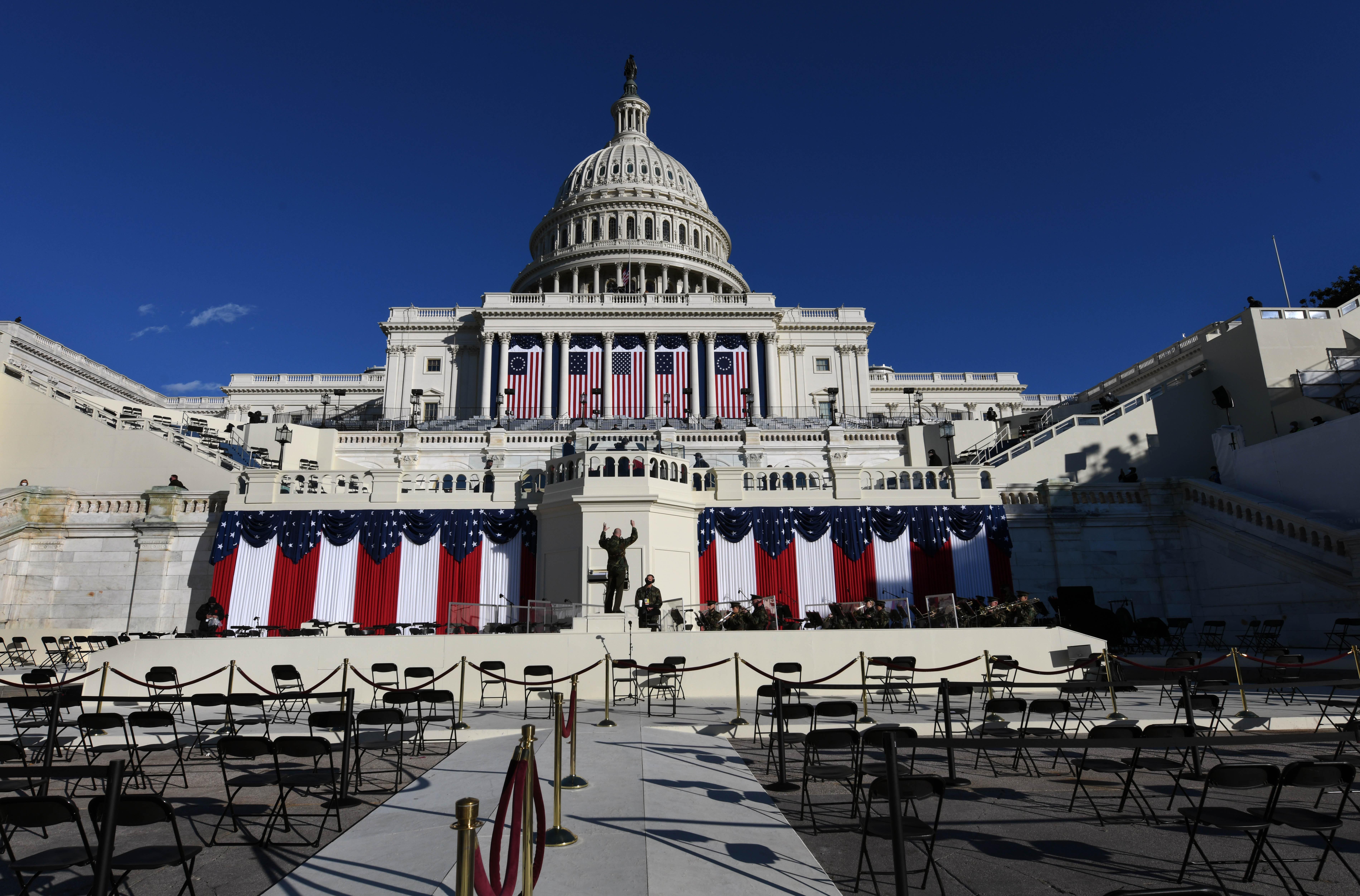 Imagen del Capitolio horas antes de la toma de posesión de Joe Biden