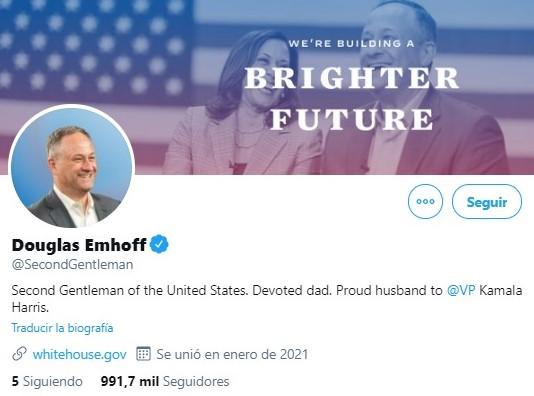 Twitter oficial del marido de Kamala Harris