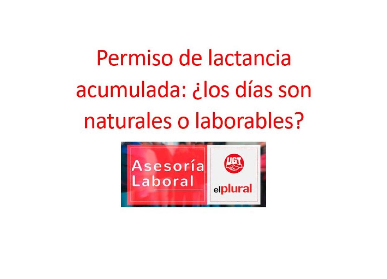 Permiso de lactancia acumulada: ¿los días son naturales o laborables?