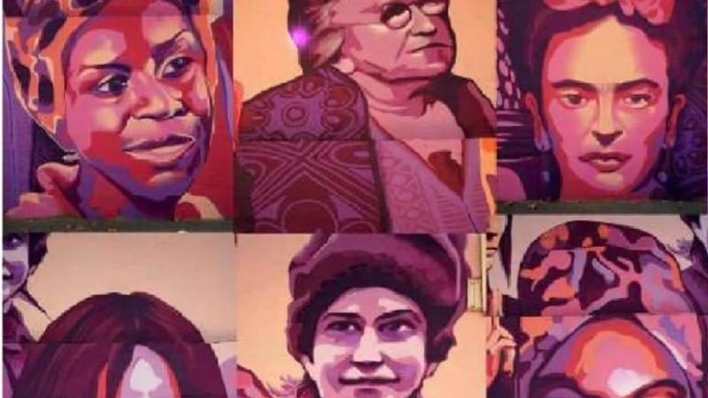 Mural feminista del polideportivo del barrio de La Concepción. Europa Press.