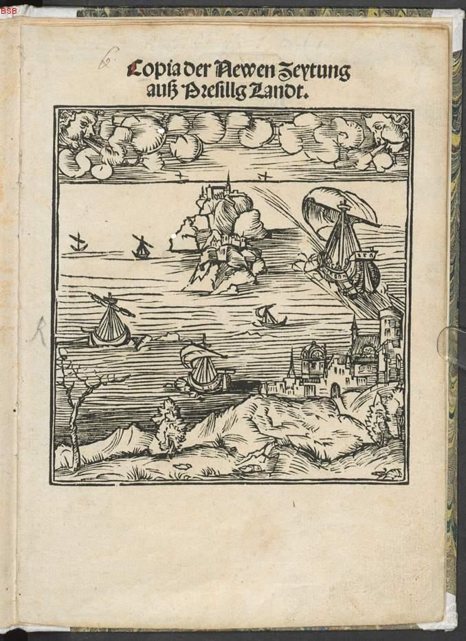 El folleto titulado Copia de Newen Zeytung de Presillg Landt habla de una expedición portuguesa anterior a la de Magallanes