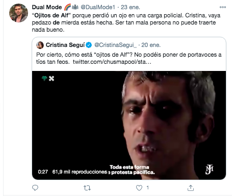 Tuit contra Cristina Seguí 1