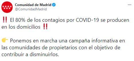 El mensaje de la Comunidad de Madrid
