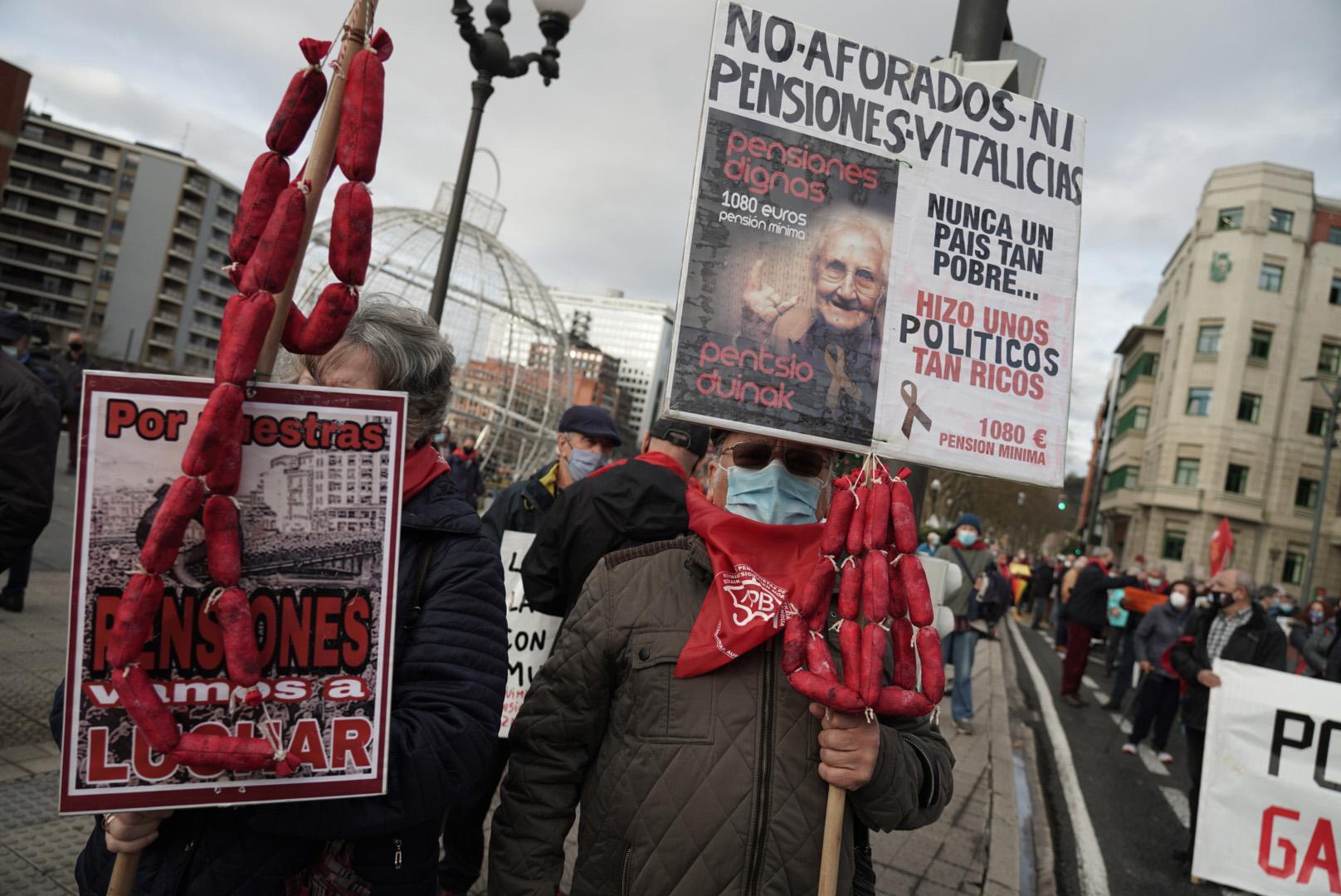 Marcha de pensionistas en Vizcaya celebrada en diciembre. Europa Press