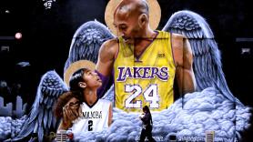 Un mural dedicado a Kobe Bryant y su hija Gianna Bryant en Los Ángeles / EP