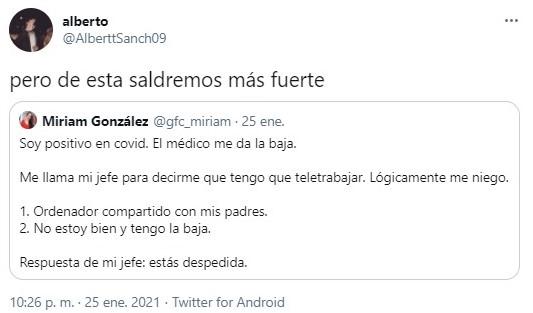 Usuarios defienden el despido de una trabajadora por covid 5 Usuarios defienden el despido de una trabajadora por covid 5