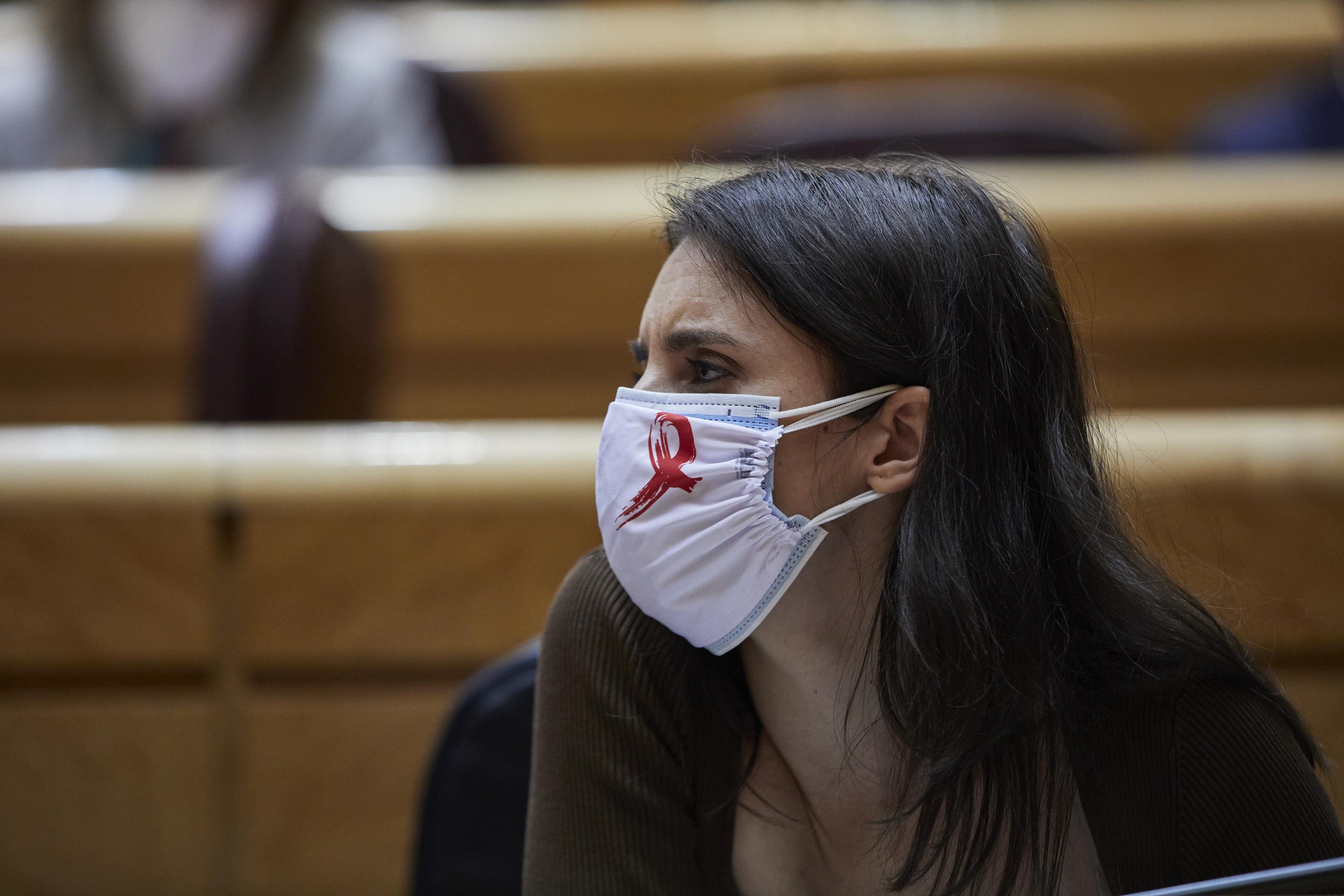 La ministra de Igualdad, Irene Montero, durante una sesión de control al Gobierno en el Congreso. Europa Press. 