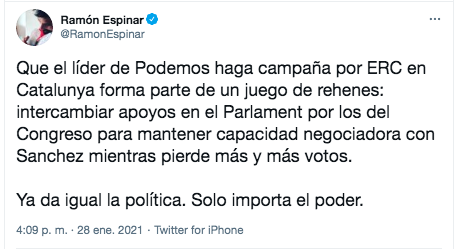 El exsenador de Podemos Ramón Espinar