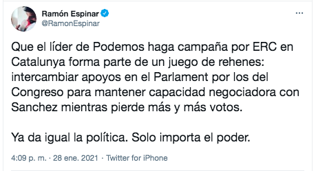 El exsenador de Podemos Ramón Espinar El exsenador de Podemos Ramón Espinar