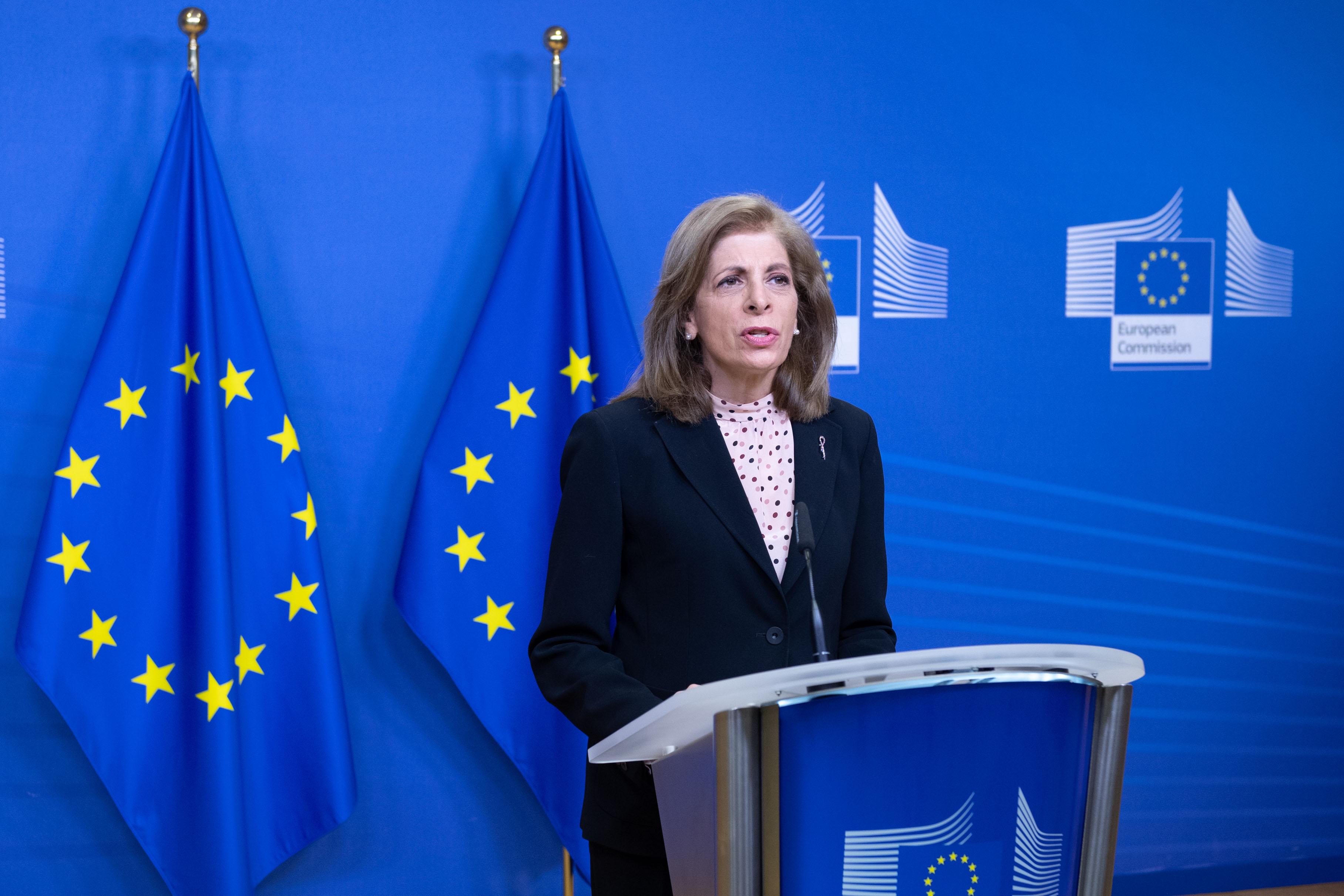 La comisaria de Salud de la Comisión Europea, Stella Kyriakides. Mauro Bottaro/DPA