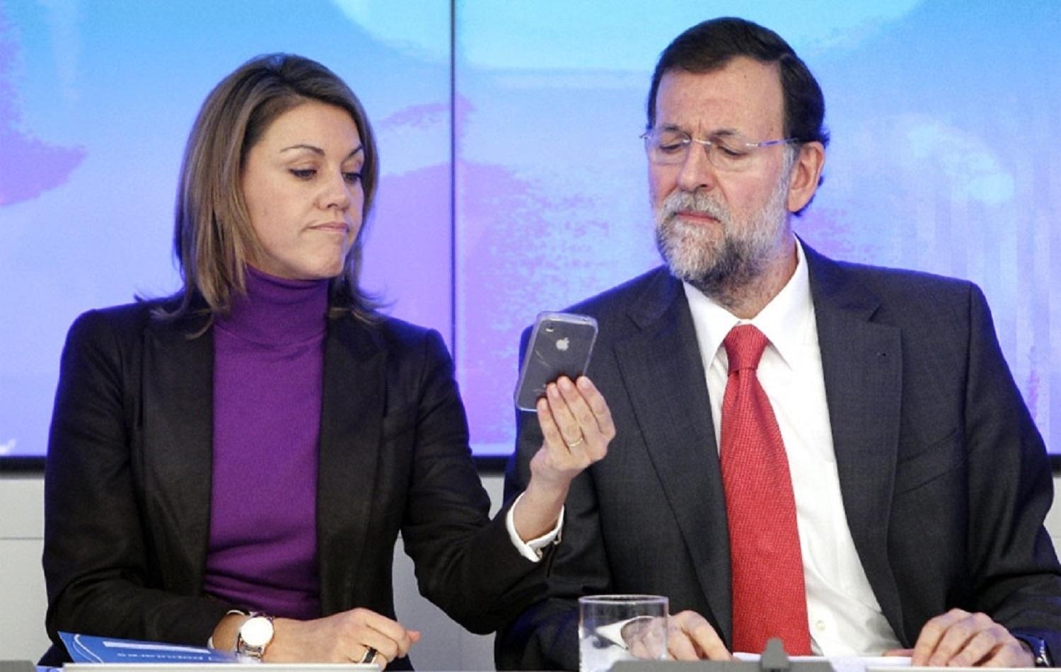 María Dolores de Cospedal y Mariano Rajoy en una imagen de archivo. Fuente: Europa Press.