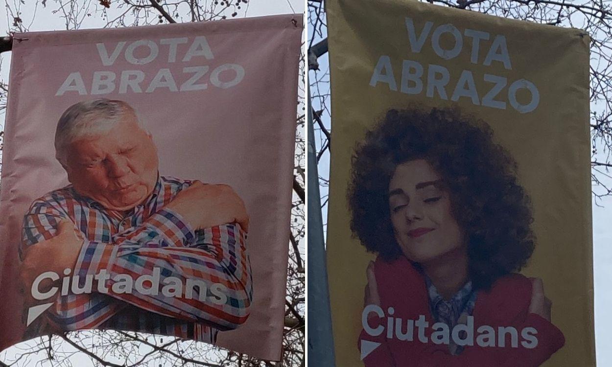Carteles de Ciudadanos en la campaña electoral catalana. Twitter