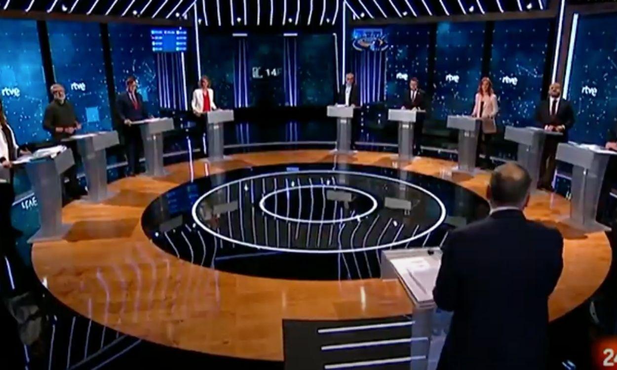 Imagen del debate de TVE sobre las elecciones de Cataluña