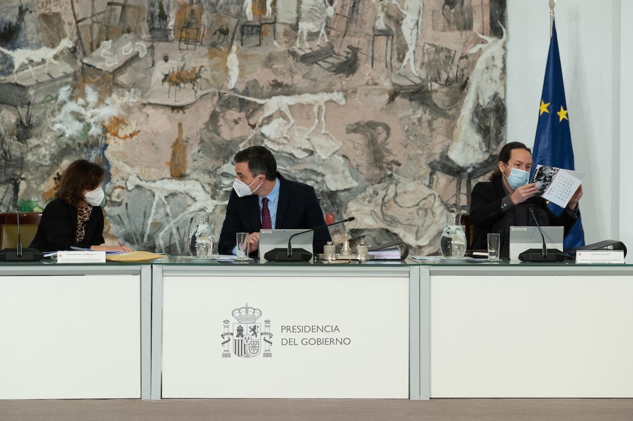 El presidente del Gobierno, Pedro Sánchez, preside la reunión del Consejo de Ministros celebrada en el complejo de la Moncloa, Madrid, (España), a 26 de enero de 2021.