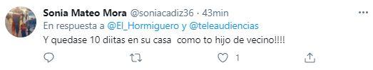 Tuit a Pablo Motos por la cuarentena 2 Tuit a Pablo Motos por la cuarentena 2