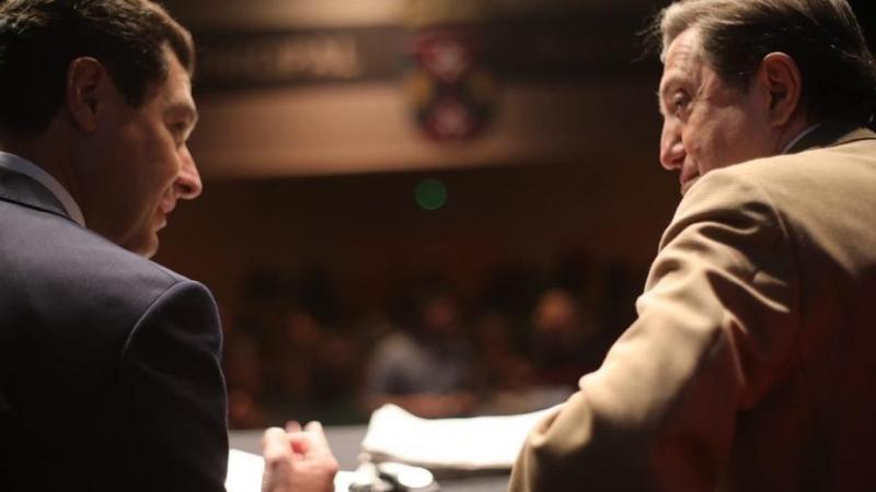 Federico Jiménez Losantos conversa con el presidente de Andalucía, Juanma Moreno Bonilla. EP