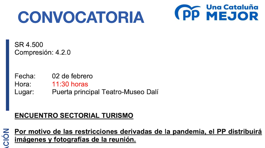 Convocatoria del PP