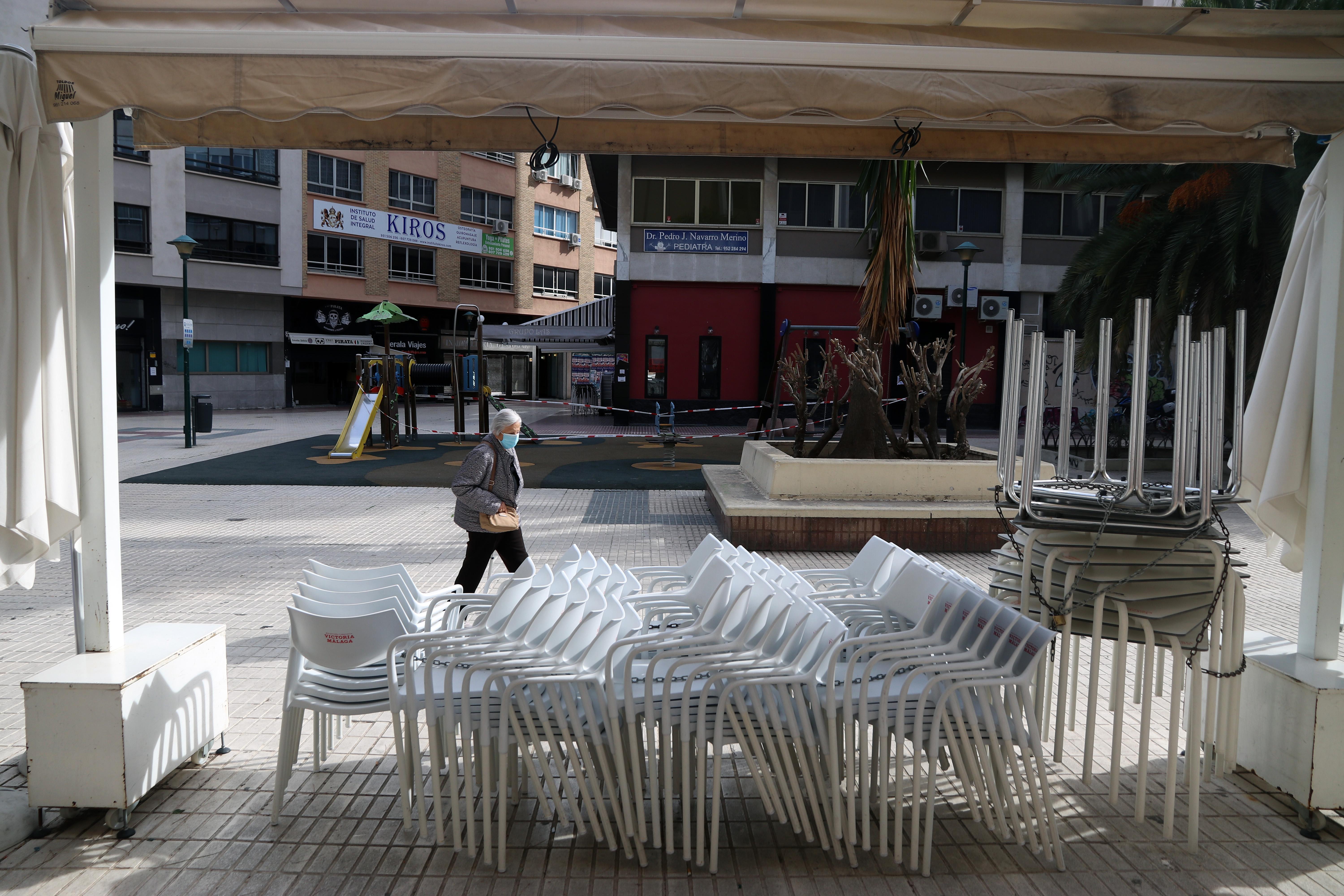 Una terraza cerrada en Málaga. Europa Press
