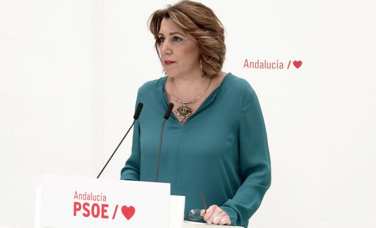 Susana Díaz, en rueda dd prensa este jueves.