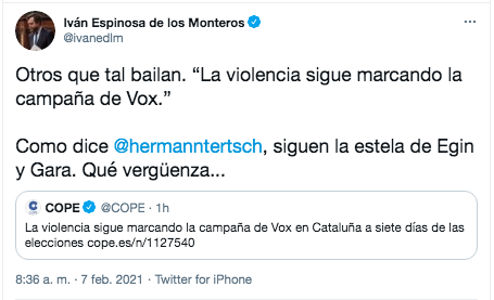 Espinosa de los Monteros sobre Cope