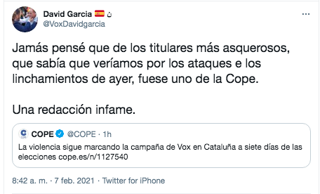 Vox sobre Cope Vox sobre Cope