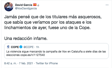 Vox sobre Cope