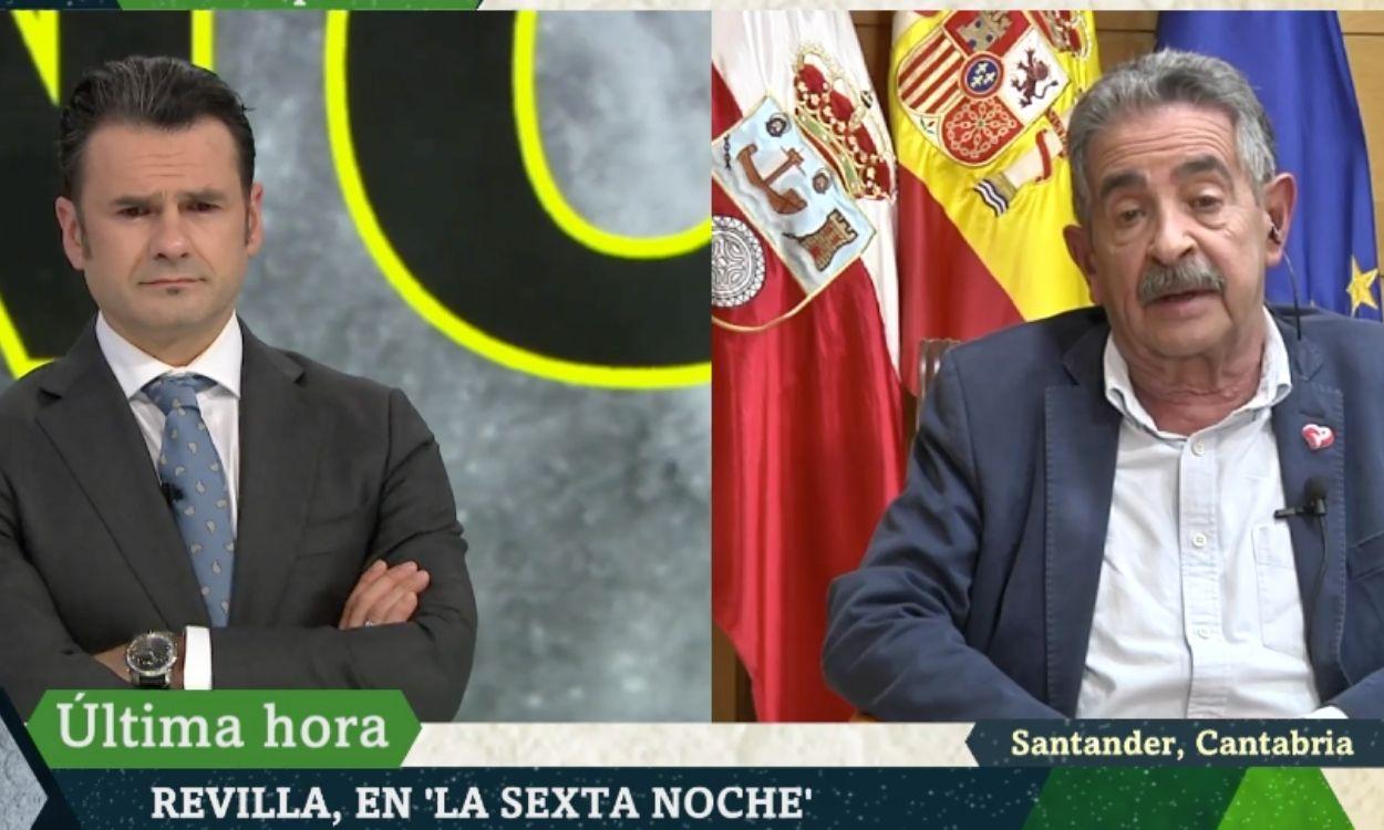 Miguel Ángel Revilla durante la entrevista en La Sexta Noche