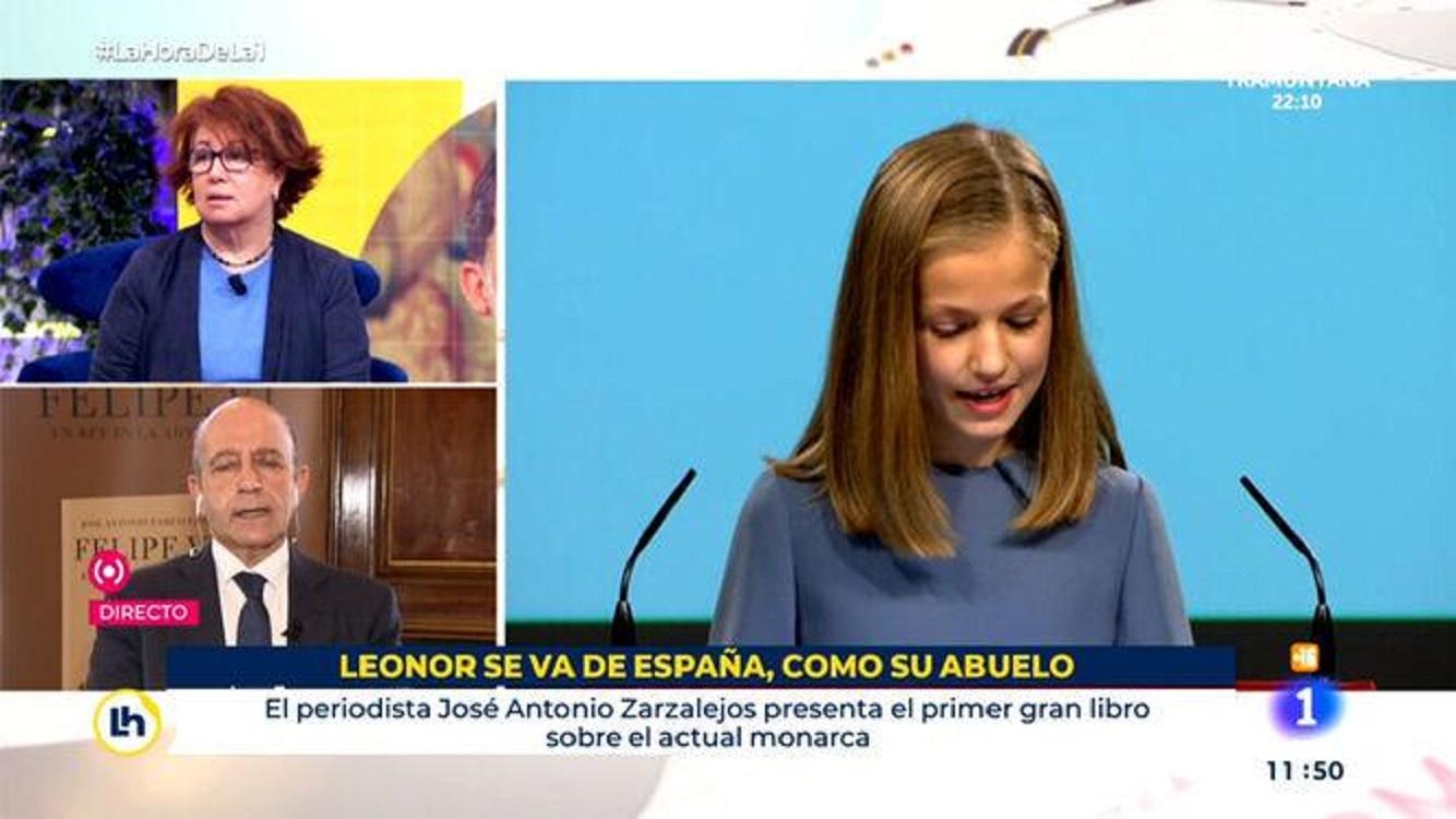 El rótulo sobre la marcha de la Princesa Leonor. RTVE