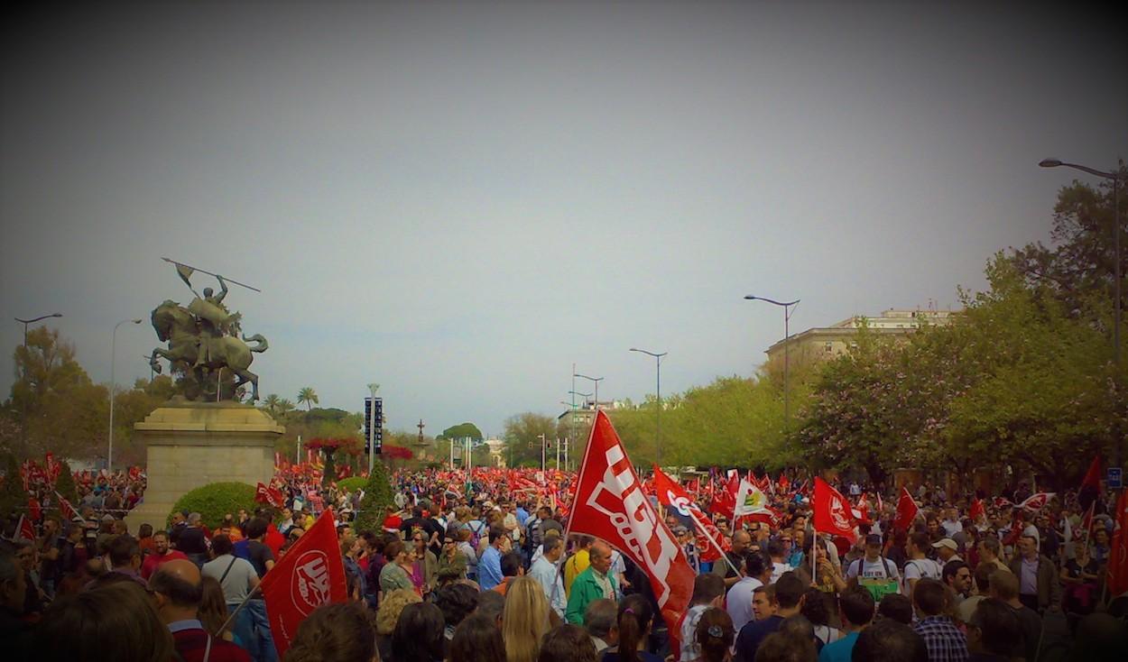 Imagen, del 29 de marzo de 2012, de la manifestación sindical de jubilados en Sevilla.