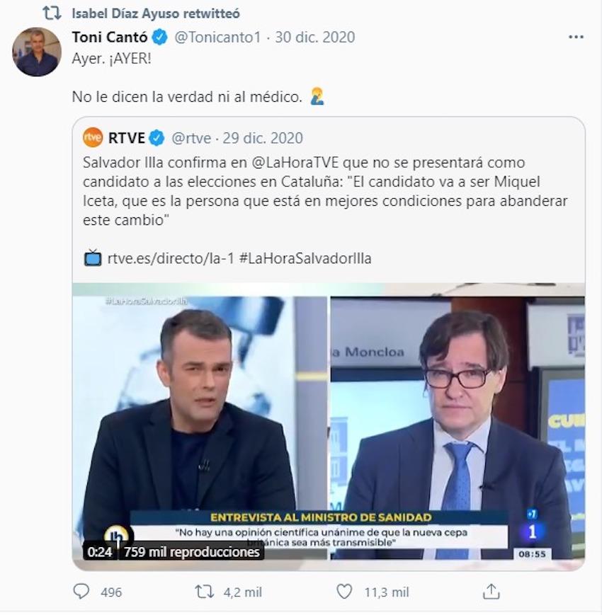 Tuit de Toni Cantó