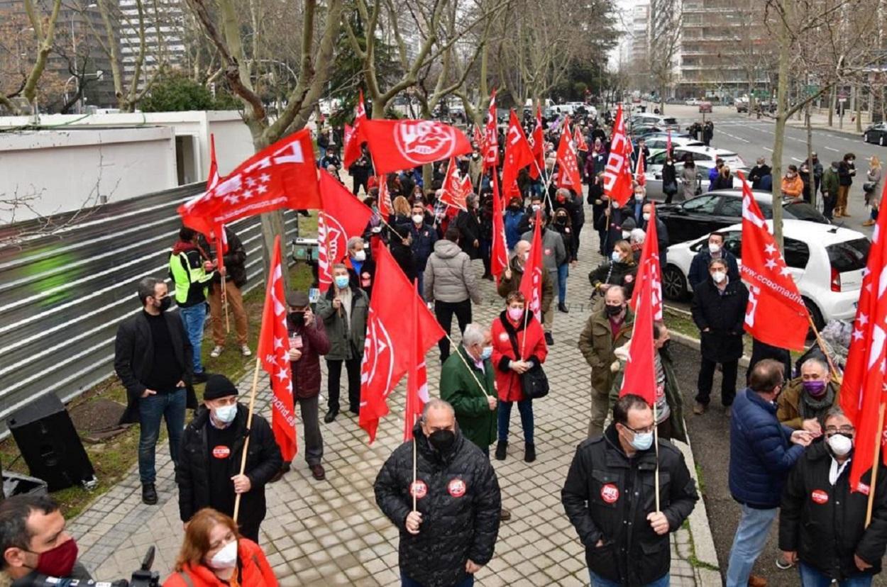 Manifestación de los sindicatos en Madrid. Twitter UGT