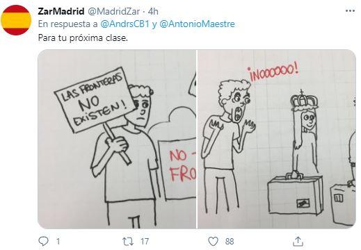 Tuit acusando a un profesor de adoctrinar