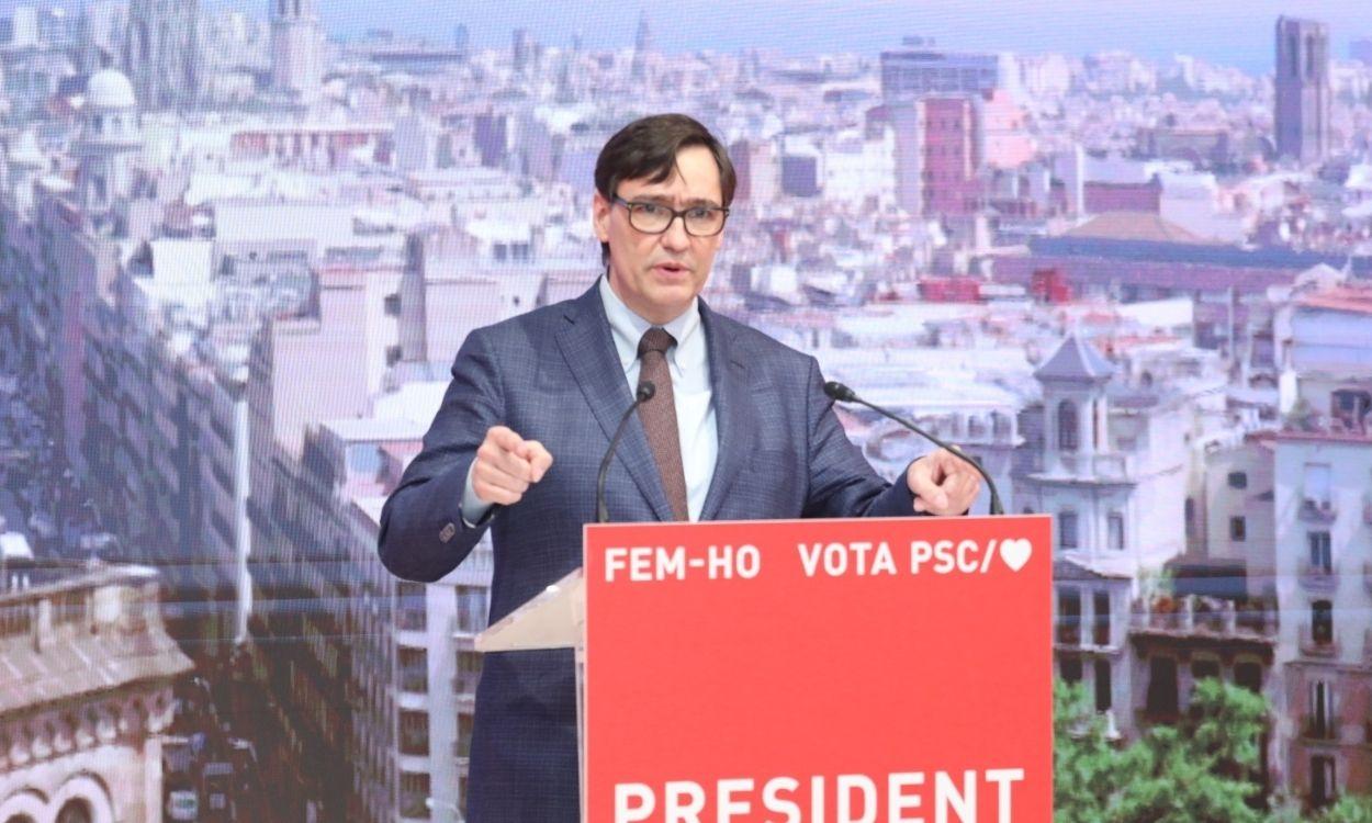 El candidato del PSC a la presidencia de la Generalitat, Salvador Illa