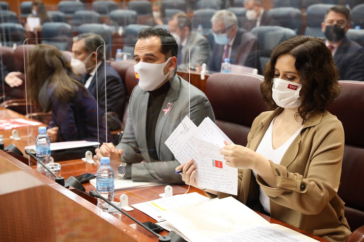 El vicepresidente de la Comunidad de Madrid, Ignacio Aguado, y la presidenta regional, Isabel Díaz Ayuso. EP