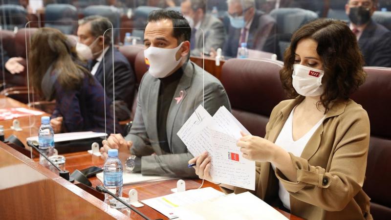 El vicepresidente de la Comunidad de Madrid, Ignacio Aguado, y la presidenta regional, Isabel Díaz Ayuso. EP