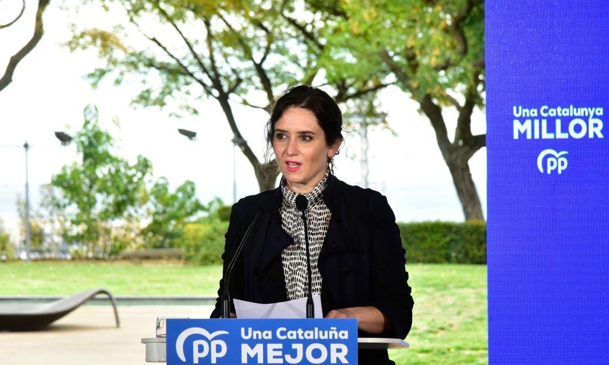 Isabel Díaz Ayuso en un acto del PP en Cataluña. EP