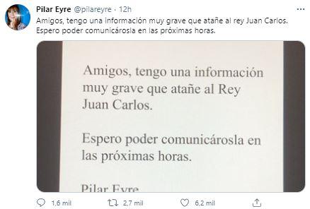 Pilar Eyre enciende todas las alarmas en Twitter