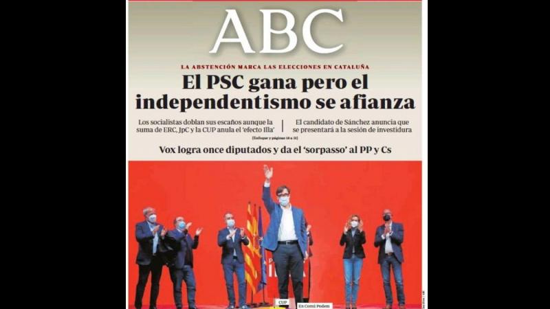 Portada del periódico ABC